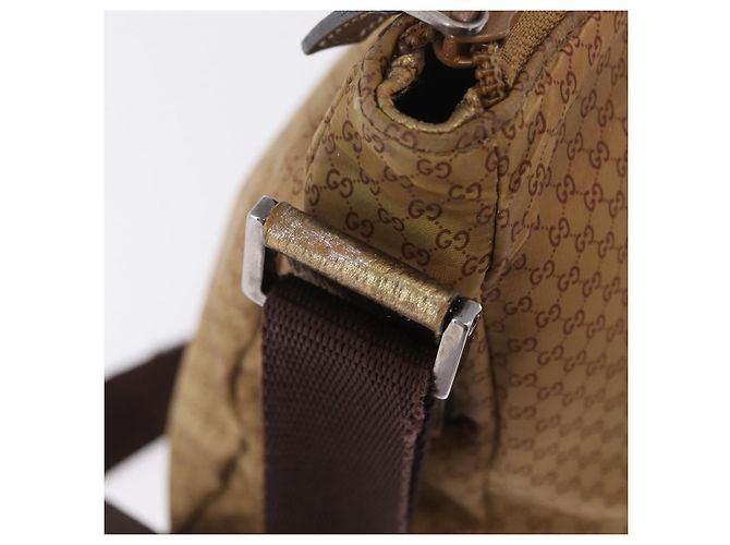 GUCCI Micro GG Canvas Shoulder Bag Nylon Outlet Brown Silver 257301 - vista 15