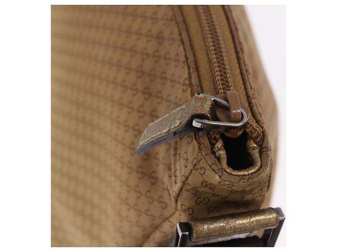 GUCCI Micro GG Canvas Shoulder Bag Nylon Outlet Brown Silver 257301 - vista 16