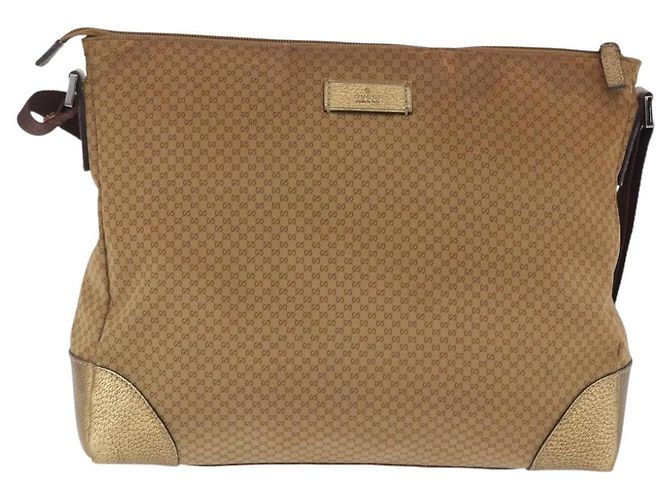 GUCCI Micro GG Canvas Shoulder Bag Nylon Outlet Brown Silver 257301 - vista 2