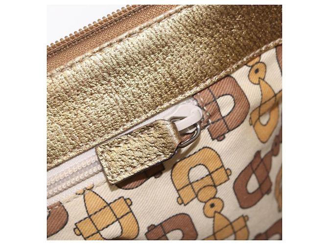 GUCCI Micro GG Canvas Shoulder Bag Nylon Outlet Brown Silver 257301 - vista 22