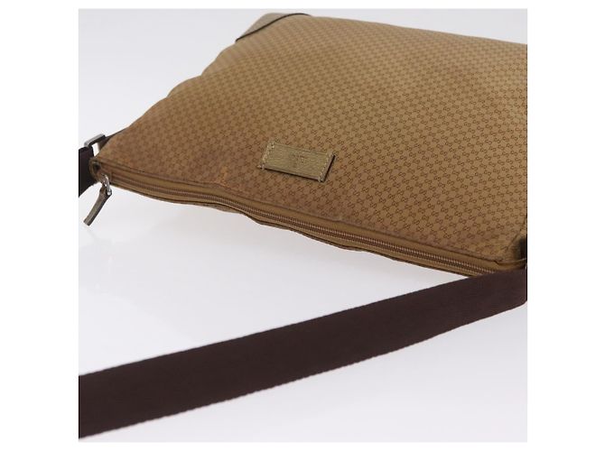 GUCCI Micro GG Canvas Shoulder Bag Nylon Outlet Brown Silver 257301 - vista 6