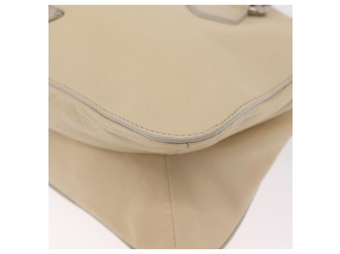PRADA Tote Bag Leather Ivory Silver - vista 14