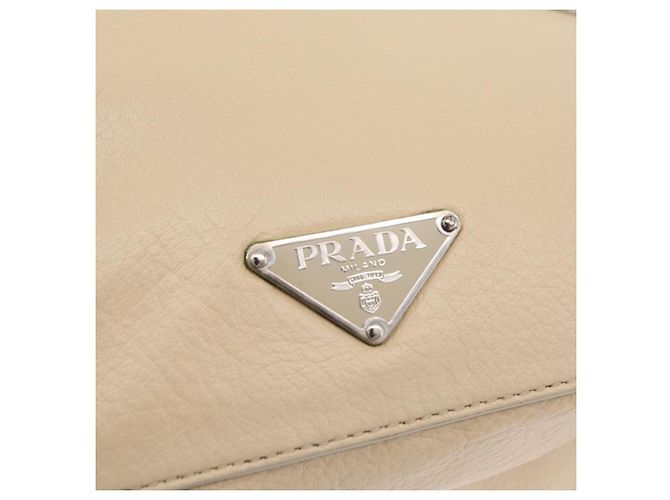 PRADA Tote Bag Leather Ivory Silver - vista 15