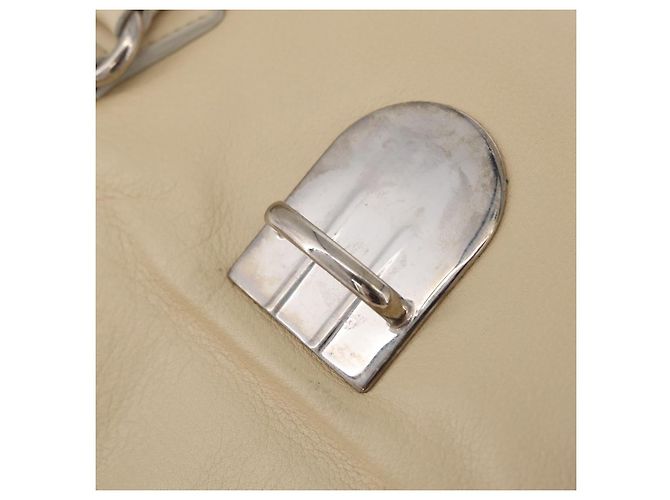 PRADA Tote Bag Leather Ivory Silver - vista 19