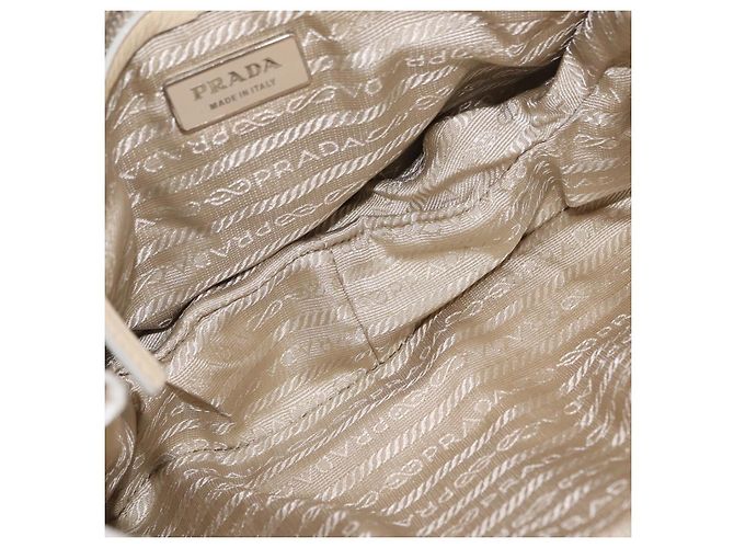 PRADA Tote Bag Leather Ivory Silver - vista 21