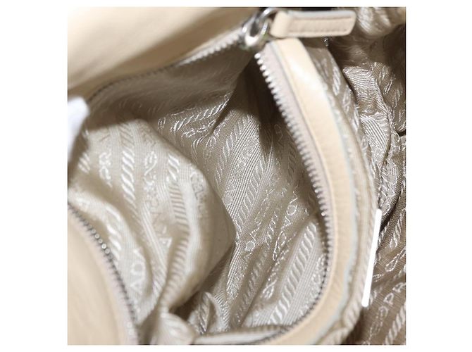 PRADA Tote Bag Leather Ivory Silver - vista 25