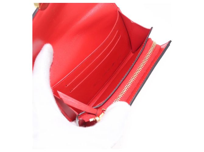 LOUIS VUITTON Monogram Portefeuille Flore Compact Wallet Red M64587 - vista 18
