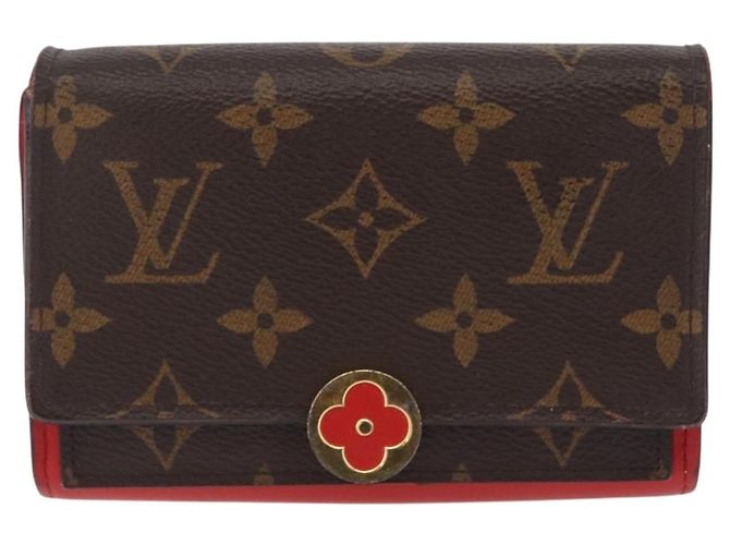 LOUIS VUITTON Monogram Portefeuille Flore Compact Wallet Red M64587 - vista 2