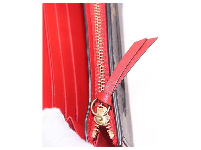 LOUIS VUITTON Monogram Portefeuille Flore Compact Wallet Red M64587 - vista 21