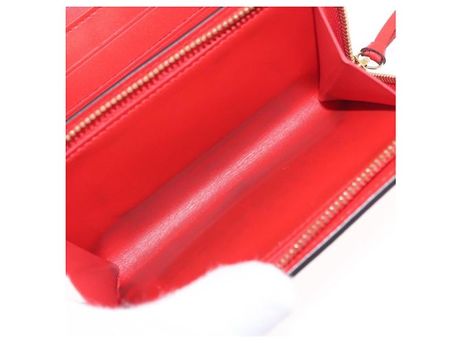 LOUIS VUITTON Monogram Portefeuille Flore Compact Wallet Red M64587 - vista 22