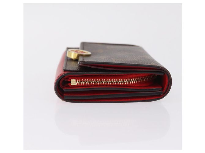 LOUIS VUITTON Monogram Portefeuille Flore Compact Wallet Red M64587 - vista 4
