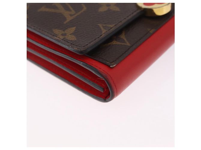 LOUIS VUITTON Monogram Portefeuille Flore Compact Wallet Red M64587 - vista 8