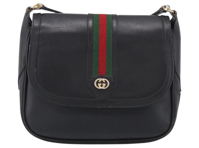 GUCCI Micro GG Supreme Web Sherry Line Bag Leather Black 001 41 4425 - vista 2