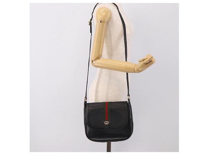 GUCCI Micro GG Supreme Web Sherry Line Bag Leather Black 001 41 4425 - vista 27