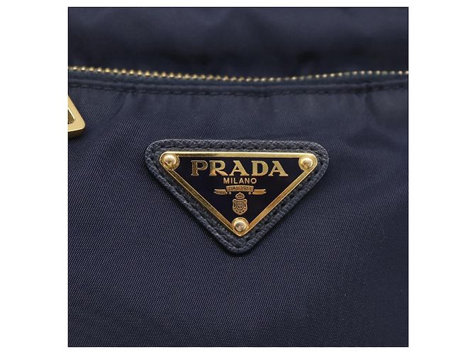 PRADA Sac à épaule Nylon Navy Gold - vue 15