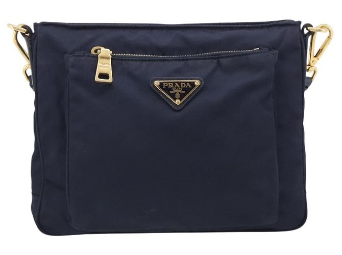 PRADA Sac à épaule Nylon Navy Gold - vue 2