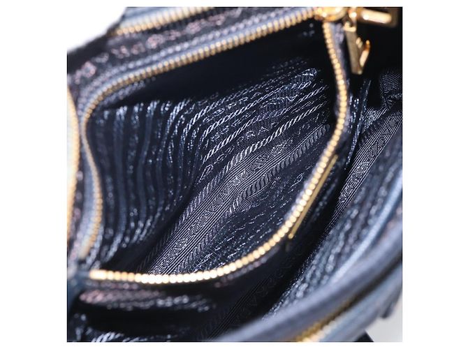 PRADA Sac à épaule Nylon Navy Gold - vue 23
