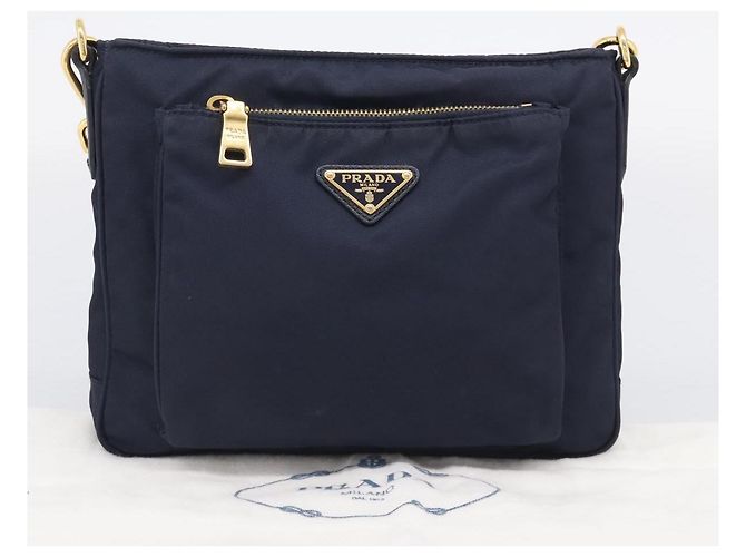 PRADA Sac à épaule Nylon Navy Gold - vue 27