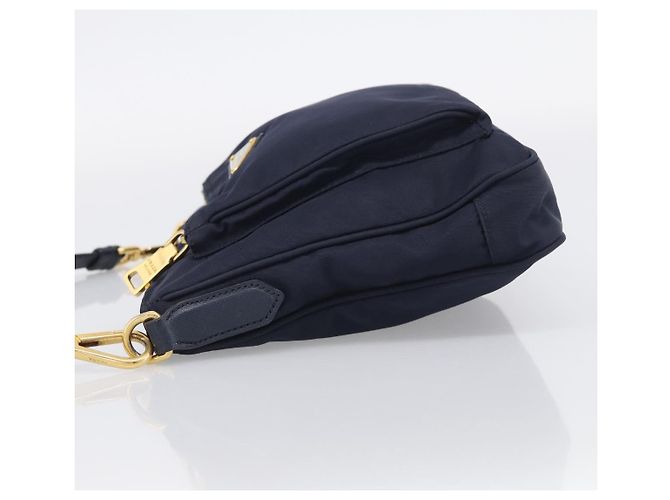 PRADA Sac à épaule Nylon Navy Gold - vue 4