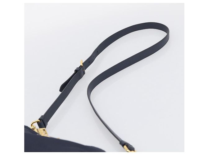 PRADA Sac à épaule Nylon Navy Gold - vue 8