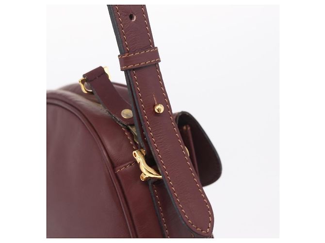 Cartier Must Line Shoulder Bag Leather Bordeaux Gold - vista 10