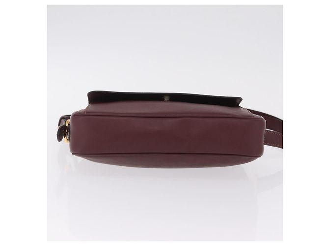 Cartier Must Line Shoulder Bag Leather Bordeaux Gold - vista 11