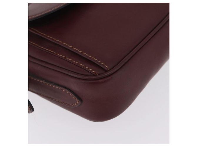 Cartier Must Line Shoulder Bag Leather Bordeaux Gold - vista 12