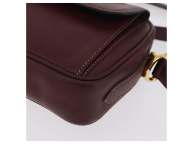 Cartier Must Line Shoulder Bag Leather Bordeaux Gold - vista 13