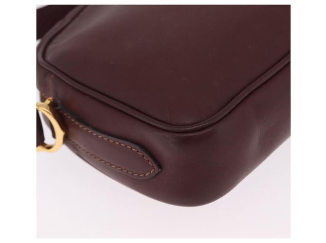 Cartier Must Line Shoulder Bag Leather Bordeaux Gold - vista 14