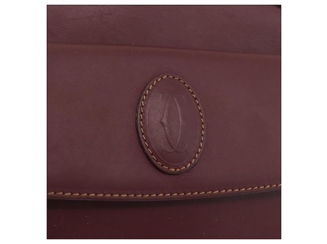 Cartier Must Line Shoulder Bag Leather Bordeaux Gold - vista 16