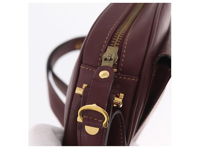 Cartier Must Line Shoulder Bag Leather Bordeaux Gold - vista 17