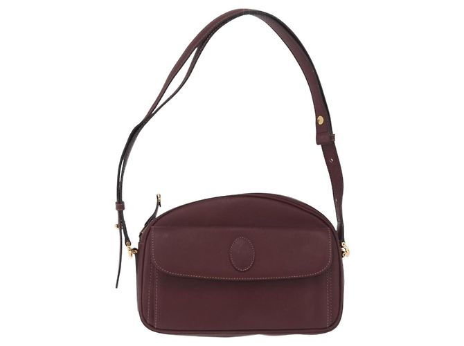 Cartier Must Line Shoulder Bag Leather Bordeaux Gold - vista 2