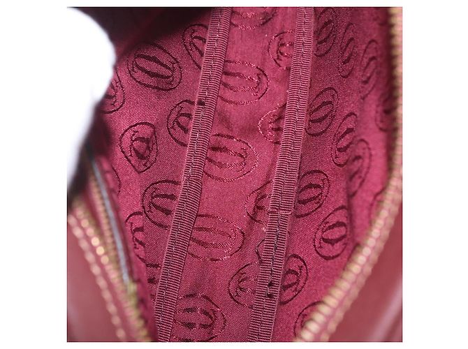 Cartier Must Line Shoulder Bag Leather Bordeaux Gold - vista 20
