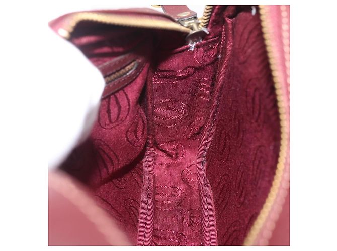Cartier Must Line Shoulder Bag Leather Bordeaux Gold - vista 21