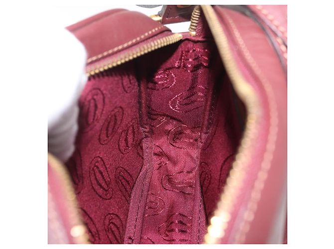Cartier Must Line Shoulder Bag Leather Bordeaux Gold - vista 22