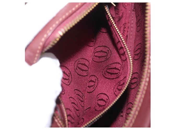 Cartier Must Line Shoulder Bag Leather Bordeaux Gold - vista 24