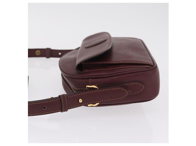 Cartier Must Line Shoulder Bag Leather Bordeaux Gold - vista 5