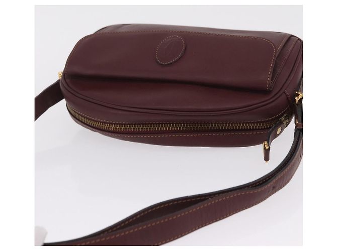 Cartier Must Line Shoulder Bag Leather Bordeaux Gold - vista 6