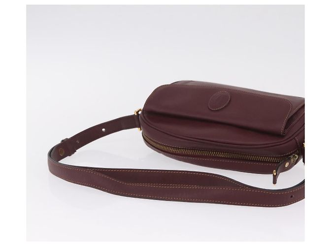 Cartier Must Line Shoulder Bag Leather Bordeaux Gold - vista 7