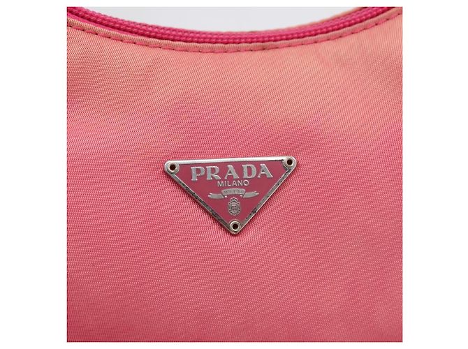 PRADA Pochette à main Nylon Rose Argent - vue 14