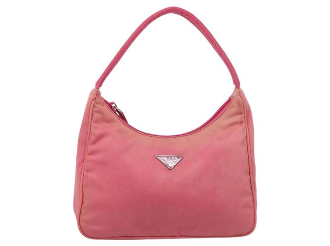 PRADA Pochette à main Nylon Rose Argent - vue 2