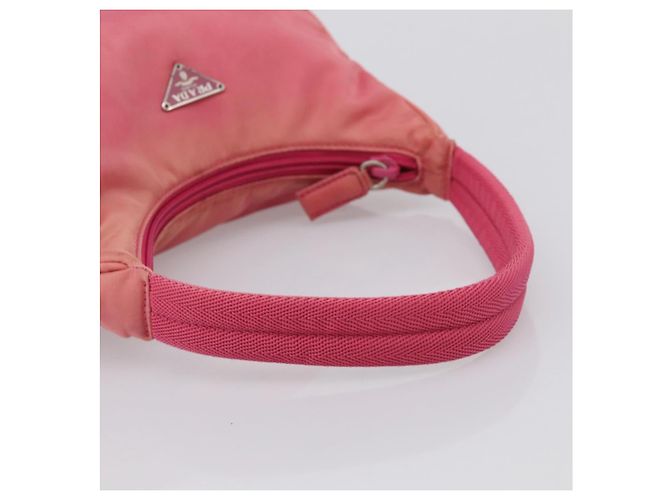 PRADA Pochette à main Nylon Rose Argent - vue 7