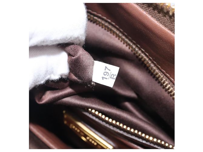 Miu Miu Matelasse Hand Bag Leather Brown Gold - vista 28