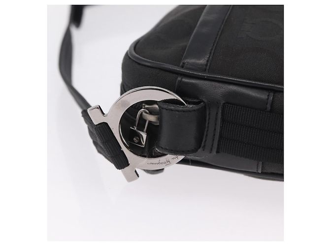 Salvatore Ferragamo Gancini Shoulder Bag Canvas Black Silver - Ansicht 10