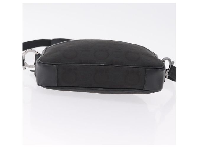 Salvatore Ferragamo Gancini Shoulder Bag Canvas Black Silver - Ansicht 11