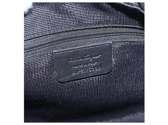 Salvatore Ferragamo Gancini Shoulder Bag Canvas Black Silver - Ansicht 18