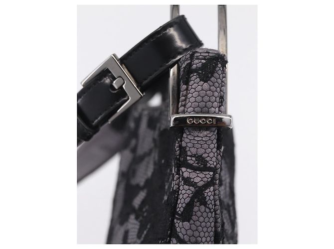 GUCCI Schultertasche Satin Lila Silber - Ansicht 14