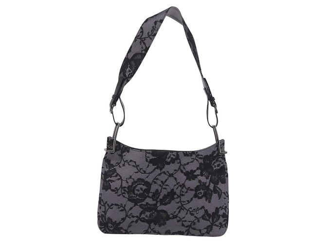 GUCCI Schultertasche Satin Lila Silber - Ansicht 2