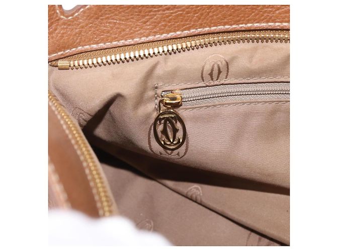 Cartier Hand Bag Leather Brown Gold - vista 22