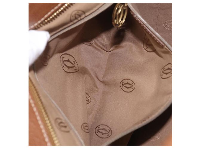 Cartier Hand Bag Leather Brown Gold - vista 23